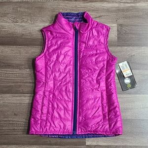 Reversible Fuschia Pink & Purple LAYER 8 Packable Insulated Vest Girls 6X